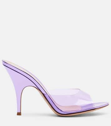 95 leather-trimmed PVC mules | Gianvito Rossi