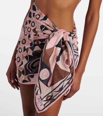 Mixed Print cotton beach cover-up | Pucci