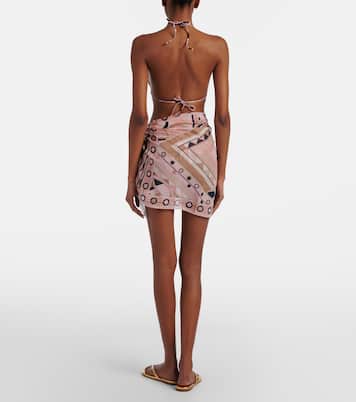 Mixed Print cotton beach cover-up | Pucci
