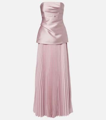 Claudette satin-trimmed bustier gown | Solace London