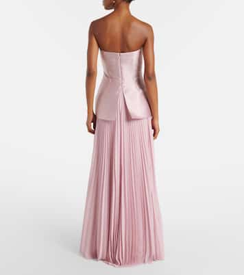 Claudette satin-trimmed bustier gown | Solace London
