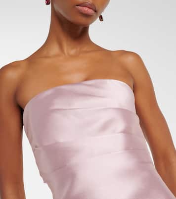 Claudette satin-trimmed bustier gown | Solace London