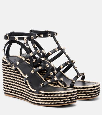 Alpargatas Rockstud Torchon de piel | Valentino Garavani
