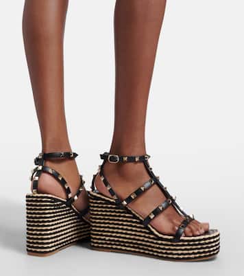 Alpargatas Rockstud Torchon de piel | Valentino Garavani