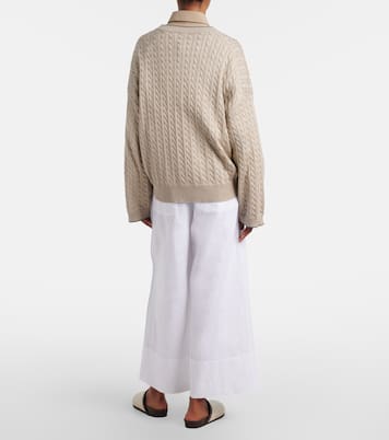 Linen and cotton wide-leg pants | Brunello Cucinelli