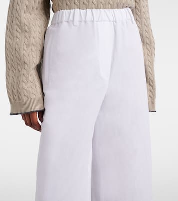 Linen and cotton wide-leg pants | Brunello Cucinelli