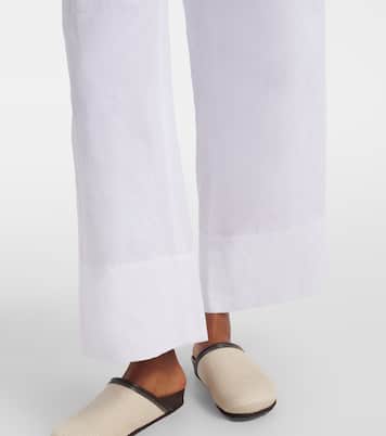 Linen and cotton wide-leg pants | Brunello Cucinelli