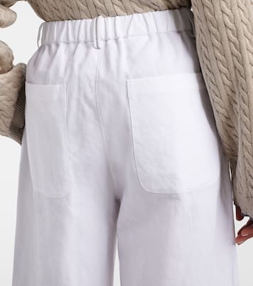 Linen and cotton wide-leg pants | Brunello Cucinelli
