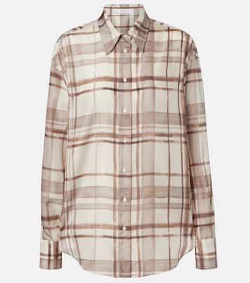 Checked silk shirt | Brunello Cucinelli