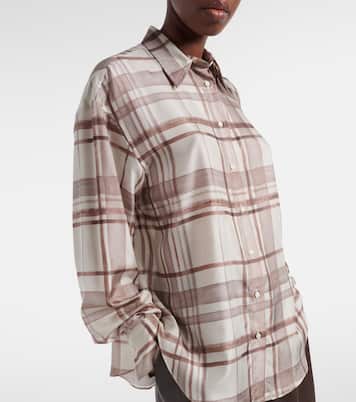 Checked silk shirt | Brunello Cucinelli