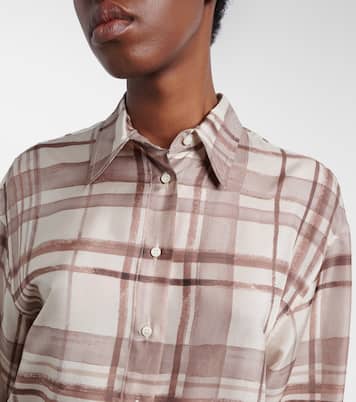 Checked silk shirt | Brunello Cucinelli