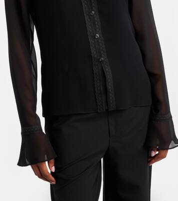 Lace-trimmed silk georgette shirt | Gucci