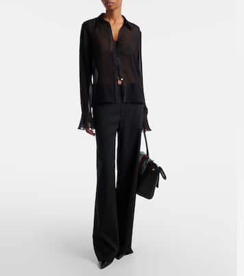 Lace-trimmed silk georgette shirt | Gucci