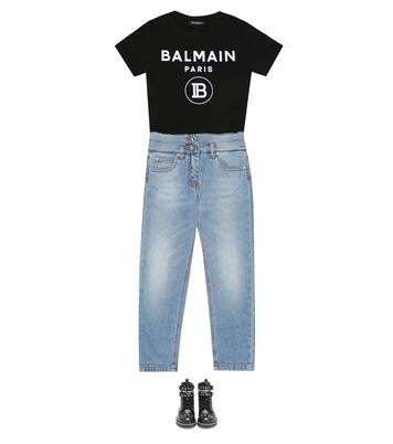 patch denim jeans | Balmain Kids