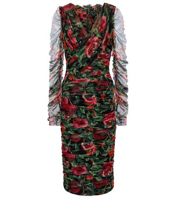 Robe midi imprimée en coton | Dolce&Gabbana