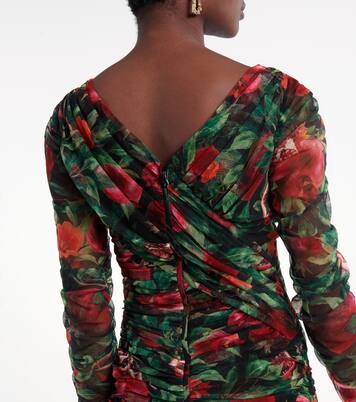 Robe midi imprimée en coton | Dolce&Gabbana