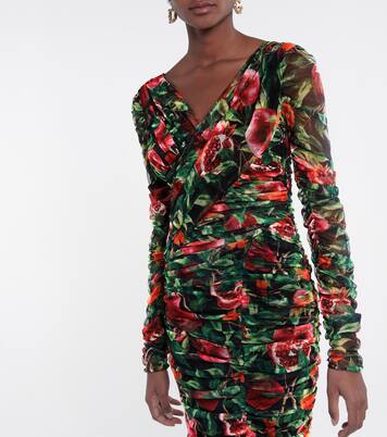 Robe midi imprimée en coton | Dolce&Gabbana