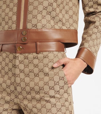 Short GG Supreme en coton mélangé et cuir | Gucci
