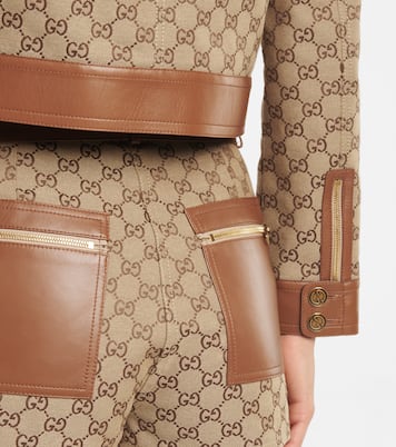 Short GG Supreme en coton mélangé et cuir | Gucci