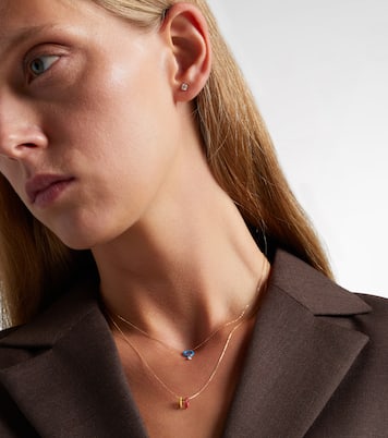 18kt gold chain necklace with white diamond | Persée