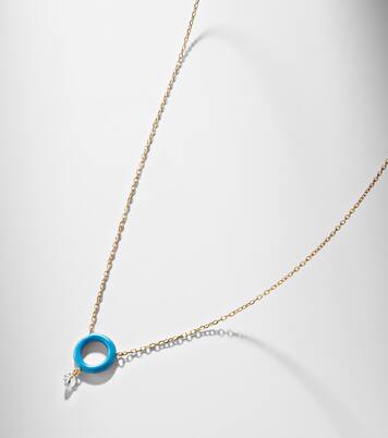 18kt gold chain necklace with white diamond | Persée
