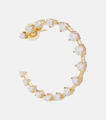 Boucles d'oreilles Crescent en or 18 ct et diamants | Jade Trau