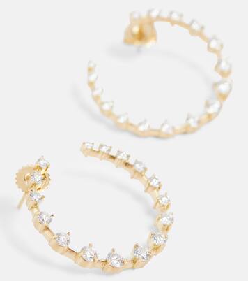 Boucles d'oreilles Crescent en or 18 ct et diamants | Jade Trau