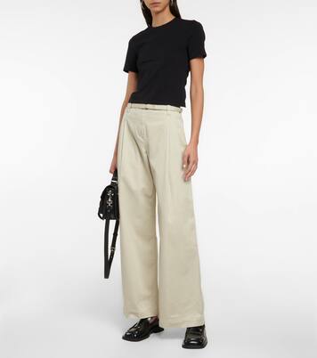 High-Rise-Hose aus Twill | Proenza Schouler