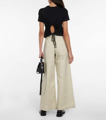 High-Rise-Hose aus Twill | Proenza Schouler
