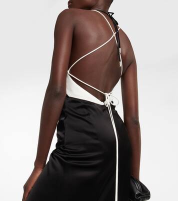 Verzierte Robe aus Cady und Satin | David Koma