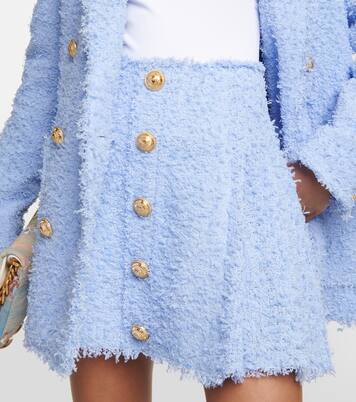 Minifalda plisada en bouclé | Balmain