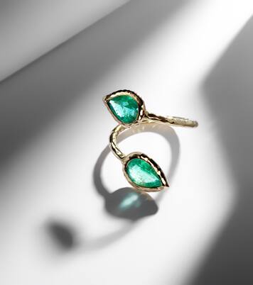 Moi and Toi 18kt gold ring with emeralds | Octavia Elizabeth