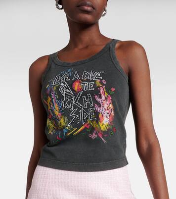 Bedrucktes Top aus Baumwoll-Jersey | Alessandra Rich