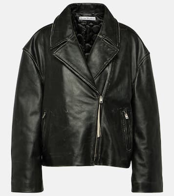 Distressed leather biker jacket | Acne Studios