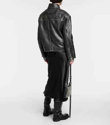 Distressed leather biker jacket | Acne Studios