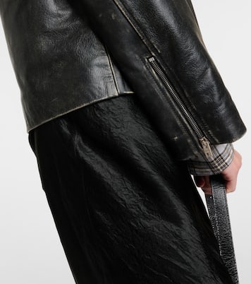 Distressed leather biker jacket | Acne Studios