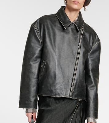 Distressed leather biker jacket | Acne Studios