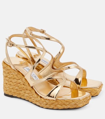 Ayla metallic leather espadrille wedges | Jimmy Choo