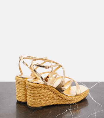 Ayla metallic leather espadrille wedges | Jimmy Choo