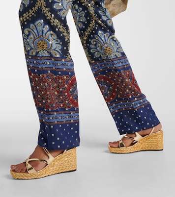 Ayla metallic leather espadrille wedges | Jimmy Choo