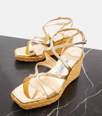 Ayla metallic leather espadrille wedges | Jimmy Choo