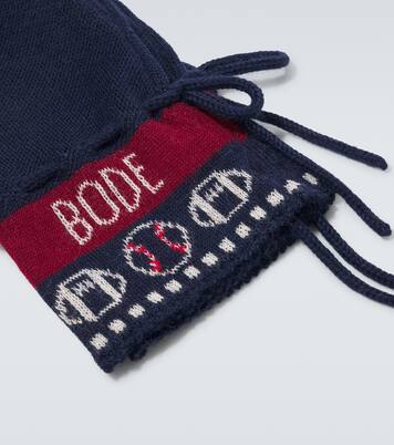 羊驼毛针织提花手套 | Bode