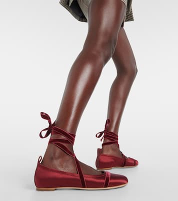 Spencer satin ballet flats | Malone Souliers