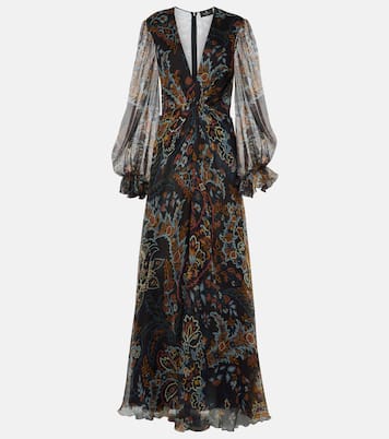 Robe longue imprimée en soie | Etro