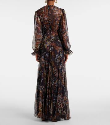 Robe longue imprimée en soie | Etro