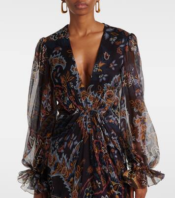Robe longue imprimée en soie | Etro