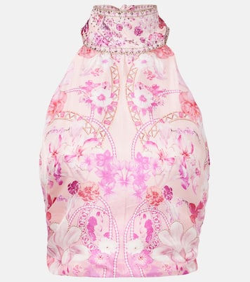 Verziertes Top aus Seide | Camilla