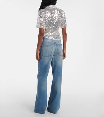 Sequined semi-sheer polo shirt | Christopher Esber