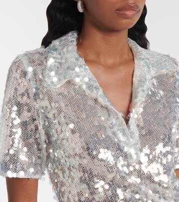 Sequined semi-sheer polo shirt | Christopher Esber