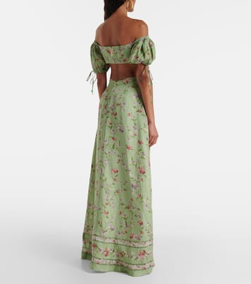 Robe longue Cielo Honeysuckle en lin | Agua by Agua Bendita